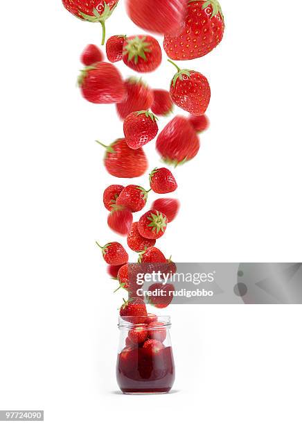 fruit to jam - strawberry jam stock pictures, royalty-free photos & images