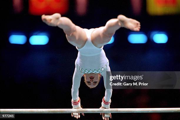 Alexandra Croak of Australia in action during the Women's Artistic Gymnastics held at the Sydney Superdome during the Sydney 2000 Olympics, Sydney,...