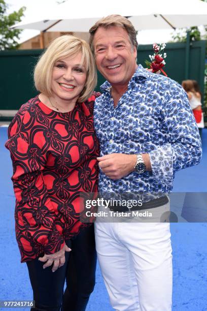 Mary Roos and Patrick Lindner during the ARD live tv show 'Immer wieder sonntags' at Europa-Park on June 17, 2018 in Rust, Germany.