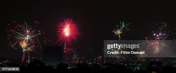 prishtina during the new year's eve - prishtina stock pictures, royalty-free photos & images