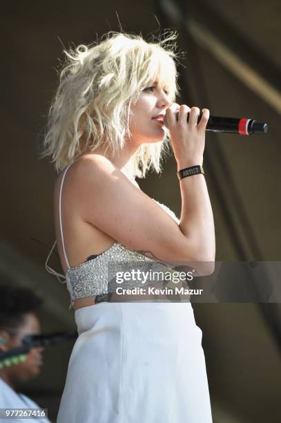 Betty Who performs on the Backyard Stage during the 2018 Firefly Music Festival on June 17, 2018 in Dover, Delaware.