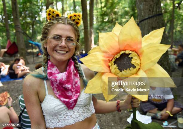 Festivalgoers relax in The Nook during the 2018 Firefly Music Festival on June 17, 2018 in Dover, Delaware.