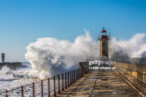 farol da foz do douro - farol stock pictures, royalty-free photos & images