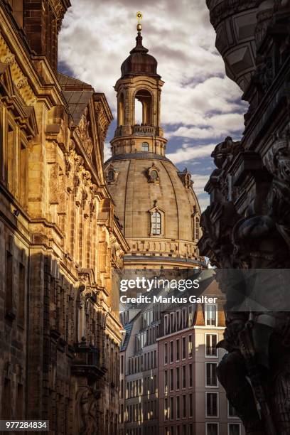 dome of dresden frauenkirche, dresden, germany - dresden frauenkirche stock pictures, royalty-free photos & images