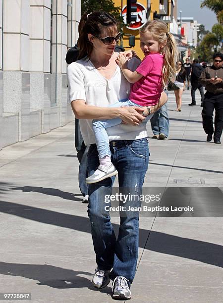 Jennifer Garner and Violet Affleck are seen on March 13, 2010 in Santa Monica, California.