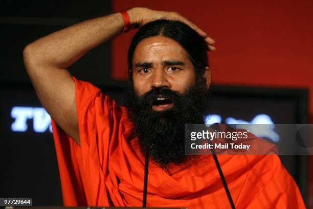 Baba Ramdev at the second day of the India Today Conclave in New Delhi on March 13, 2010.