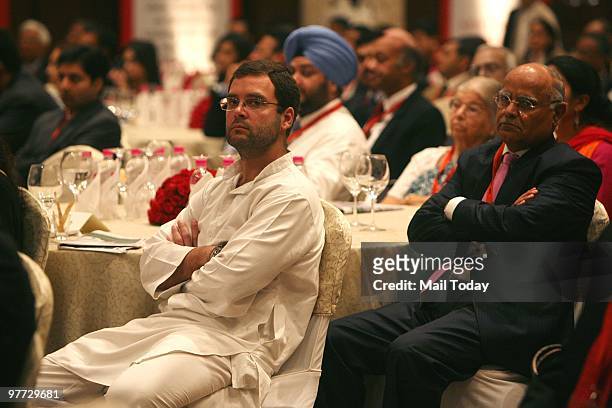 Rahul Gandhi and India Today editor Prabhu Chawla at the second day of the India Today Conclave in New Delhi on March 13, 2010.