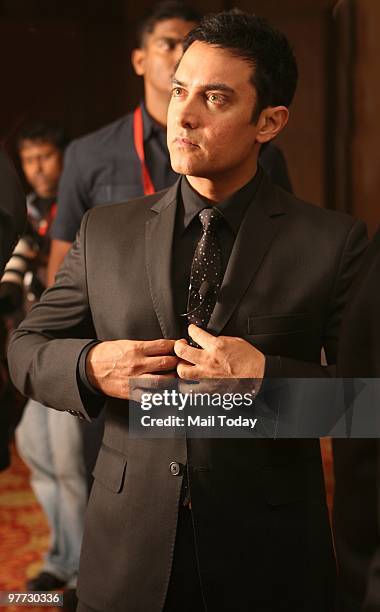 Aamir Khan at the dinner party hosted after the India Today Conclave ended in New Delhi on March 13, 2010.