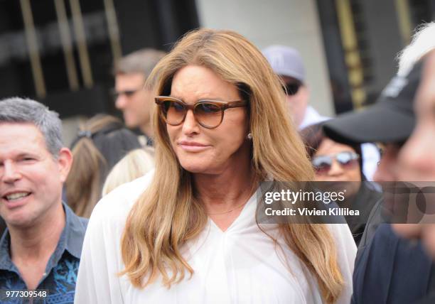 Caitlyn Jenner attends Rodeo Drive Concours d'Elegance Father's Day Car Show on June 17, 2018 in Beverly Hills, California.