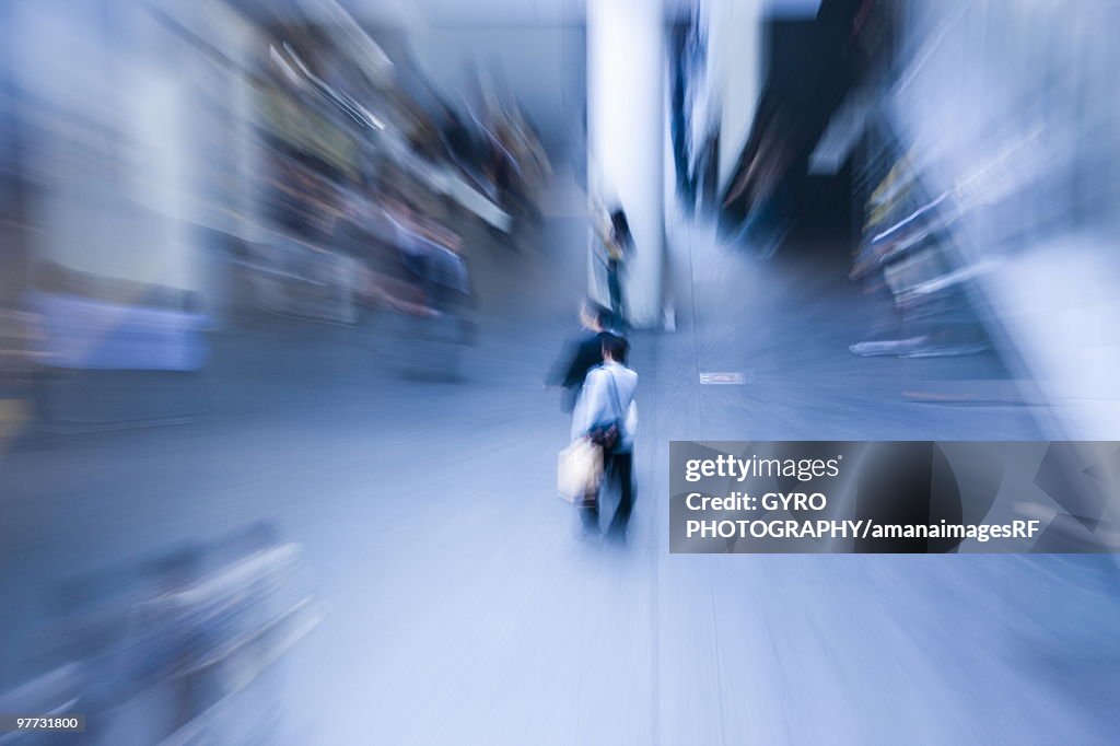 Blurred Image of People Walking Through a Station. Nagoya, Aichi Prefecture, Japan