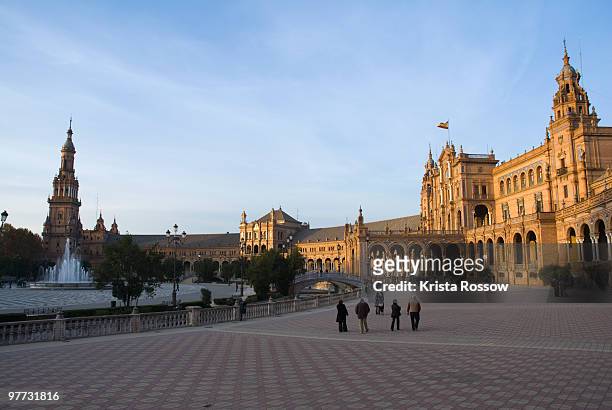 seville, andalusia, spain, plaza de espana - krista rossow stock pictures, royalty-free photos & images