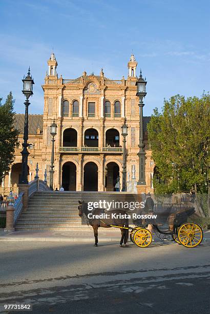 seville, andalusia, spain, plaza de espana - krista rossow stock-fotos und bilder