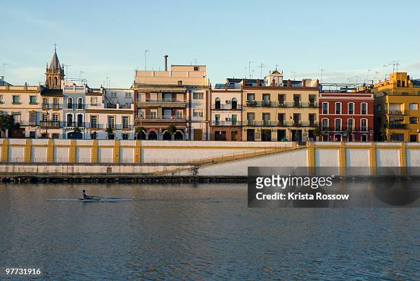 seville, andalusia, spain, triana, guadalquivir river - krista rossow stock pictures, royalty-free photos & images