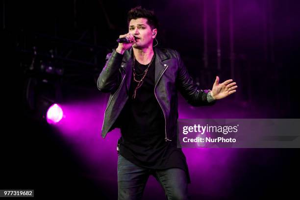 Danny O'Donoghue of the Script performing live at Pinkpop Festival 2018 in Landgraaf, Netherlands, on 16 June 2018.