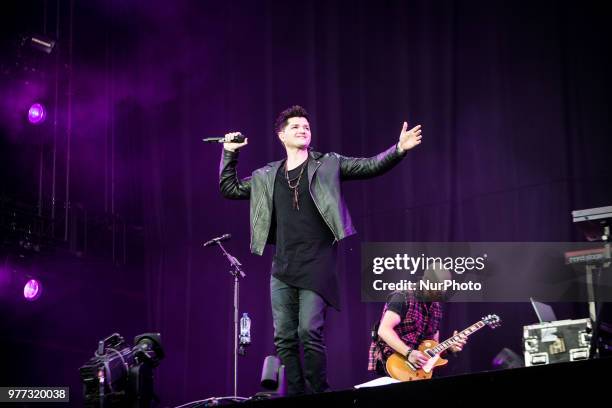 Danny O'Donoghue of the Script performing live at Pinkpop Festival 2018 in Landgraaf, Netherlands, on 16 June 2018.