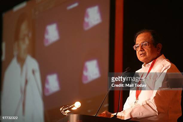 Union Home minister P Chidambaram at the India Today Conclave in New Delhi on March 12, 2010.