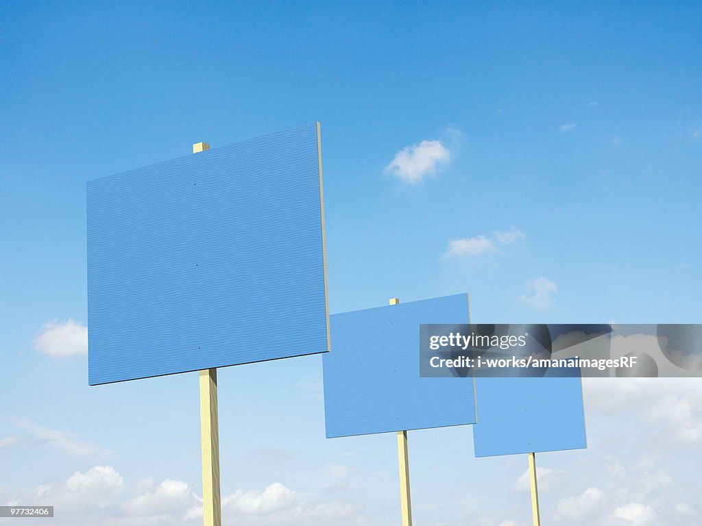 Placards and sky