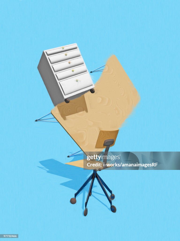 Stack of office furniture