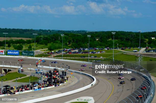 General view of the race track during the NASCAR Xfinity Series Iowa 250 presented by Enogen at Iowa Speedway on June 17, 2018 in Newton, Iowa.