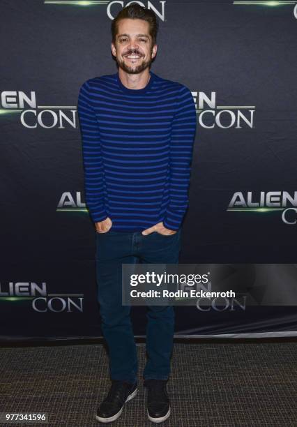 Jonathan Del Arco arrives at A+E Networks, Mischief Management & Prometheus Entertainment present AlienCon 2018 at Pasadena Convention Center on June...