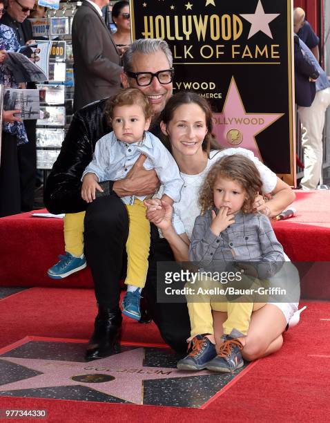 Actor Jeff Goldblum, wife Emilie Livingston, sons Charlie Ocean Goldblum and River Joe Goldblum attend the ceremony honoring Jeff Goldblum with star...