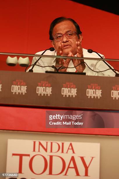 Union home minister P Chidambaram at the India Today Conclave in New Delhi on March 12, 2010.