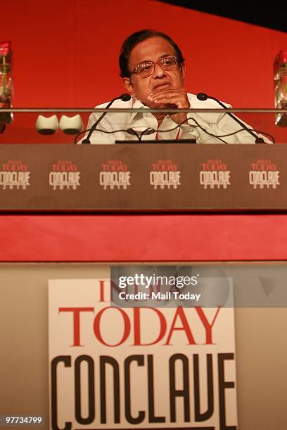 Union home minister P Chidambaram at the India Today Conclave in New Delhi on March 12, 2010.