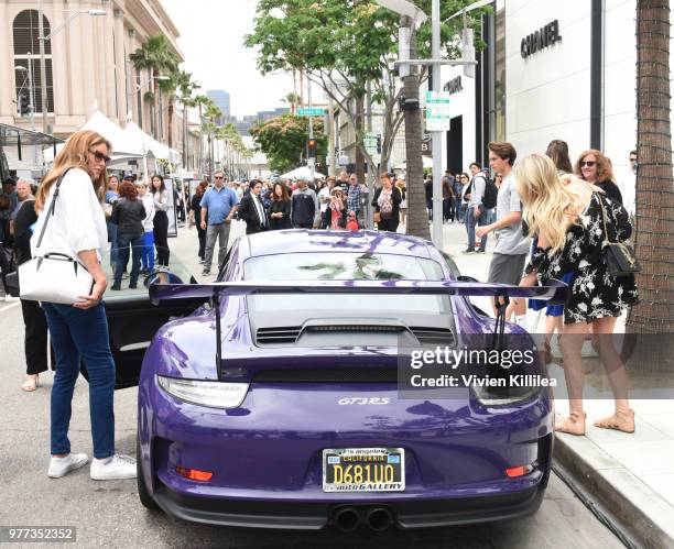 Caitlyn Jenner and Sophia Hutchins attend Rodeo Drive Concours d'Elegance Father's Day Car Show on June 17, 2018 in Beverly Hills, California.