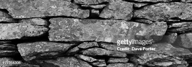 drystone wall detail at rydal water, lake district national park - rydal stock pictures, royalty-free photos & images