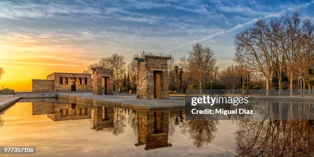 templo de debod - madrid snow stock pictures, royalty-free photos & images