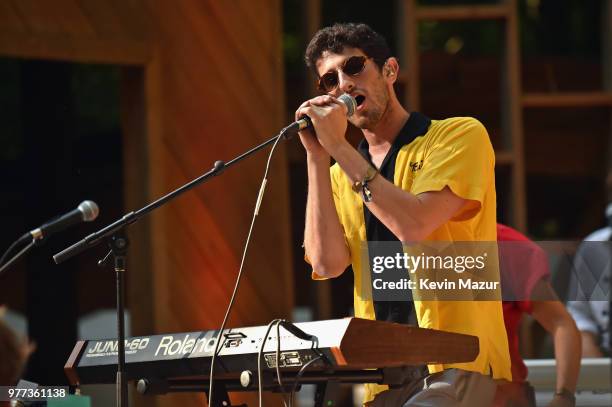 Micah Gordon of Courtship performs at the Treehouse during the 2018 Firefly Music Festival on June 17, 2018 in Dover, Delaware.