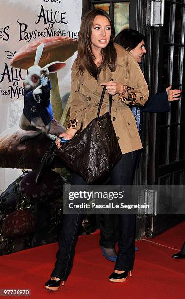 Actress Laura Smet arrives to attend the premiere of Tim Burton's film " Alice au pays des merveilles" at Theatre Mogador on March 15, 2010 in Paris,...