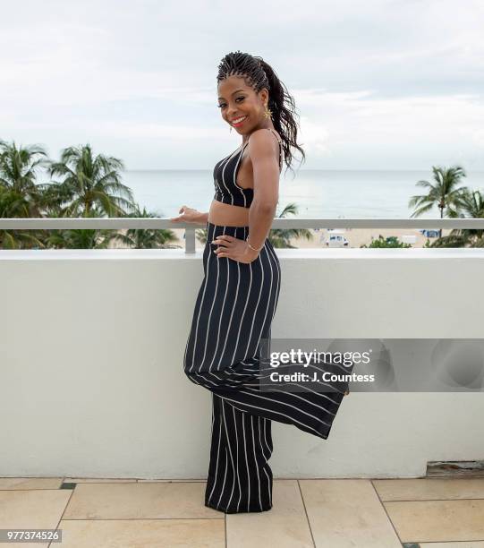 Actress Bresha Webb poses for a portrait at the 22nd Annual American Black Film Festival at the Loews Miami Beach Hotel on June 14, 2018 in Miami...