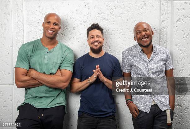 Professional Basketball player Richard Jefferson, director Storm Saulter and filmmaker Qasim Basir pose for a portrait at the 22nd Annual American...