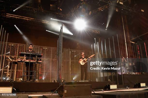 Alt-J performs on the Lawn stage during the 2018 Firefly Music Festival on June 17, 2018 in Dover, Delaware.