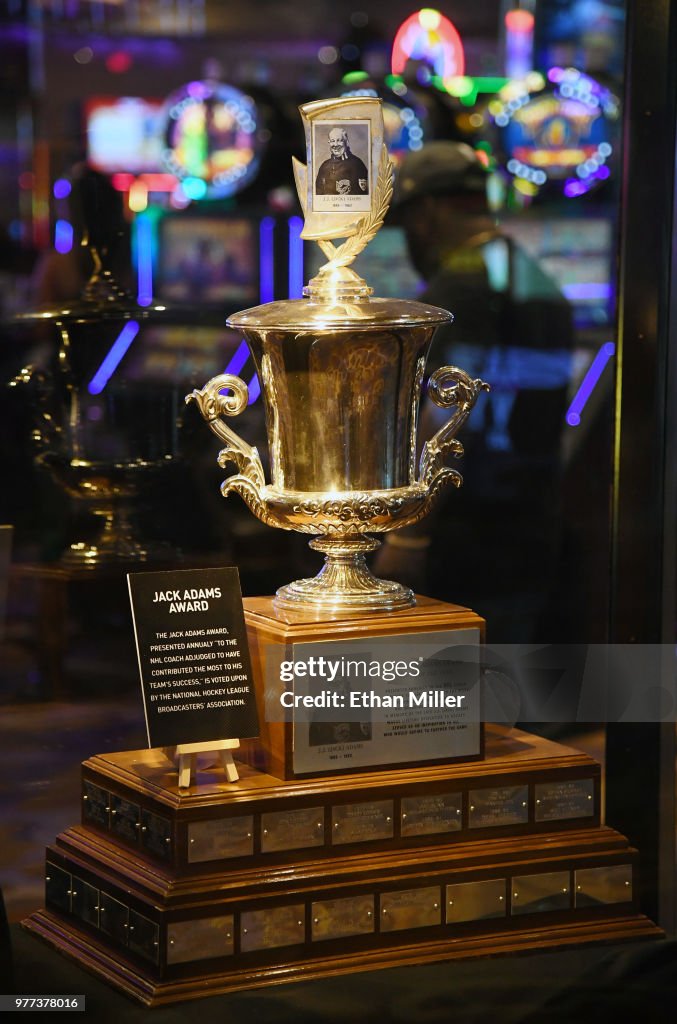 NHL Trophies Displayed At The Hard Rock Hotel & Casino Ahead Of The 2018 NHL Awards