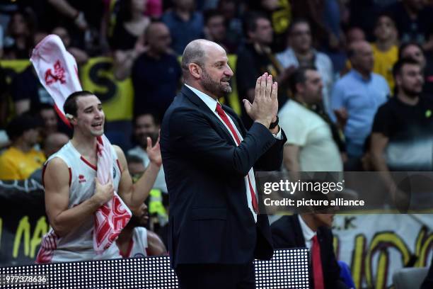 May 2018, Greece, Athens: Basketball, Champions League, AS Monaco vs AEK Athens, Final: Monaco's coach Zvezdan Mitrovic. Photo: Angelos Tzortzinis/dpa