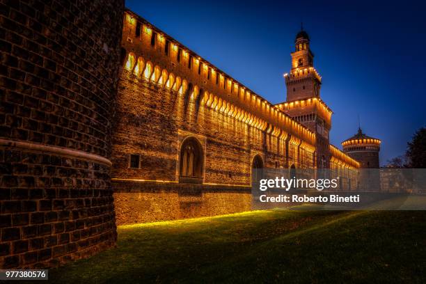 sforzesco castle (milano) - binetti stock pictures, royalty-free photos & images