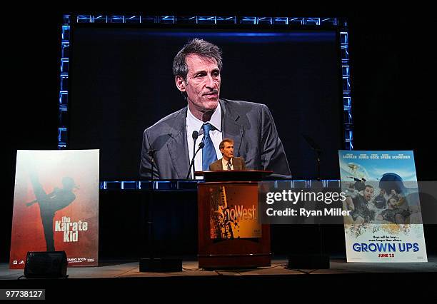 Chairman and CEO, Sony Pictures Entertainment Michael Lynton speaks at the opening day luncheon held at Paris Las Vegas on March 15, 2010 in Las...