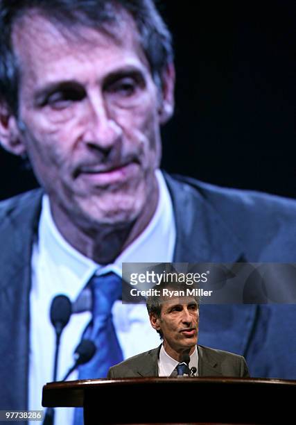 Chairman and CEO, Sony Pictures Entertainment Michael Lynton speaks at the opening day luncheon held at Paris Las Vegas on March 15, 2010 in Las...
