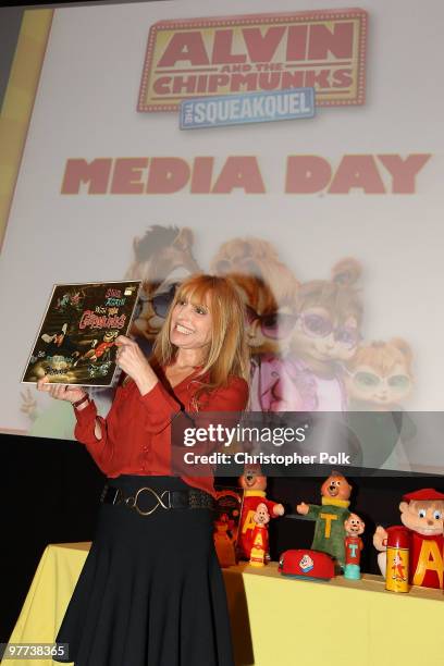 President, Bagdasarian Productions Janice Karman speaks at the "Alvin and the Chipmunks: The Squeakquel" Media/Family Day in honor of the March 30th...