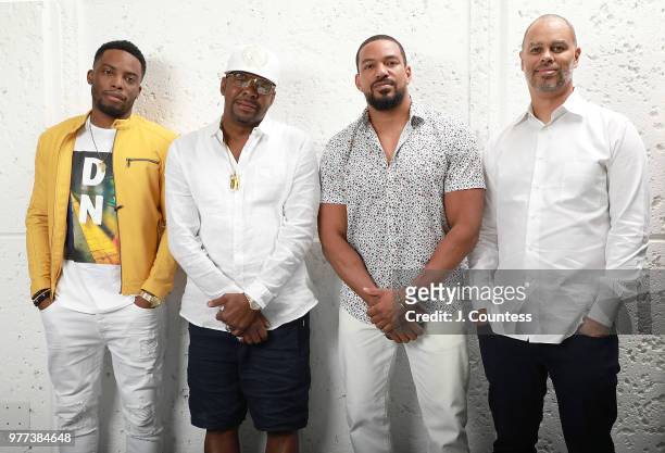 Actor Woody McClain, Bobby Brown, actor Laz Alonso and producer Jesse Collins pose for a portrait during the 22nd Annual American Black Film Festival...