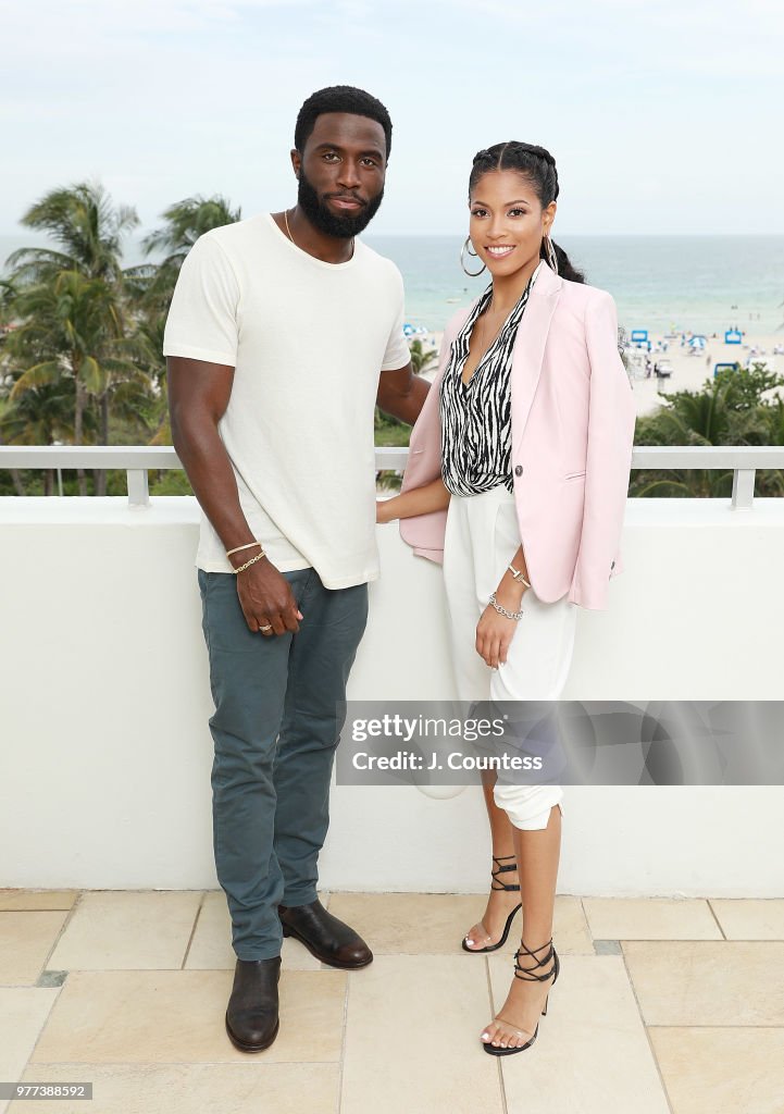 Actors Y'lan Noel and actress Lex Scott Davis pose for a portrait