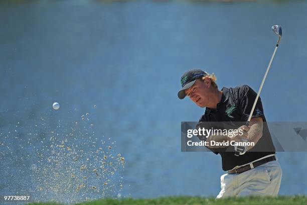 Ernie Els of South Africa hits during the Els for Autism Pro-Am on the Champions Course at the PGA National Golf Club on March 15, 2010 in Palm Beach...