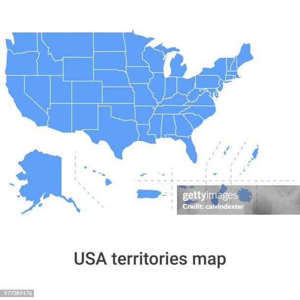 usa territories map - samoa stock illustrations