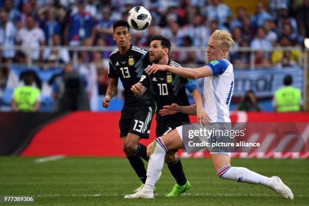 June 2018, Russia, Moscow, Soccer, FIFA World Cup 2018, Group D, Matchday 1 of 3, Argentina vs Iceland at the Spartak Stadium: Lionel Messi from...
