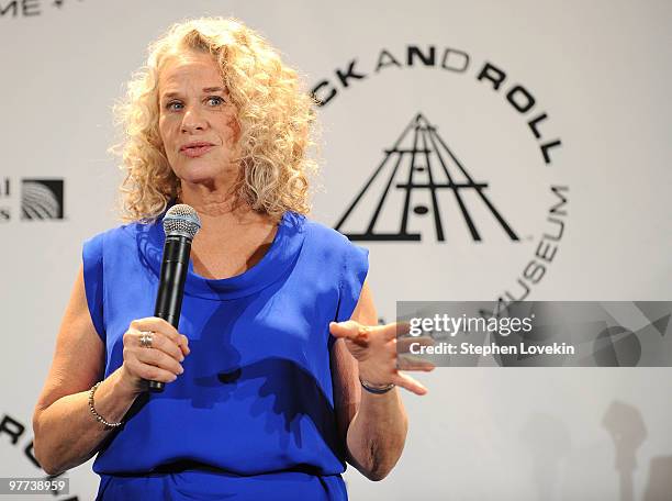 Singer Carole King attends the 25th Annual Rock And Roll Hall of Fame Induction Ceremony at the Waldorf=Astoria on March 15, 2010 in New York City.