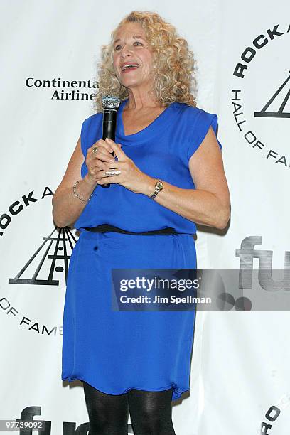 Singer Carole King attends the 25th Annual Rock and Roll Hall of Fame Induction Ceremony at Waldorf=Astoria on March 15, 2010 in New York, New York.