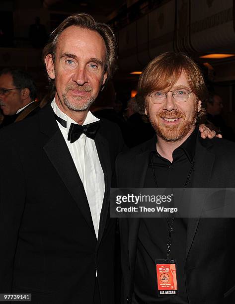 *Exclusive* Inductee Mike Rutherford of Genesis and musician Trey Anastasio attend the 25th Annual Rock and Roll Hall of Fame Induction Ceremony...