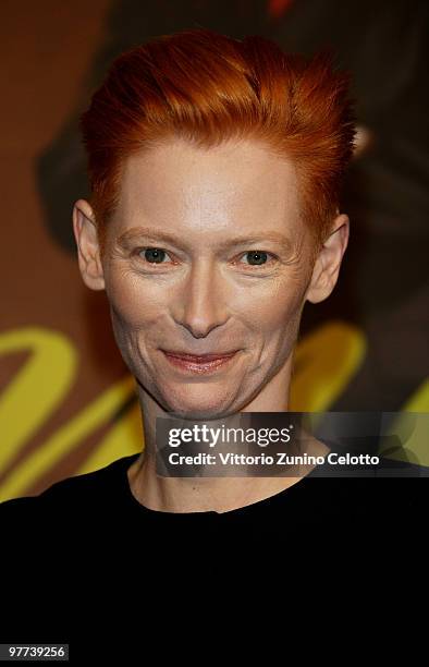 Actress Tilda Swinton attends "Io Sono L'Amore": Milan Screening held at Cinema Colosseo on March 15, 2010 in Milan, Italy.